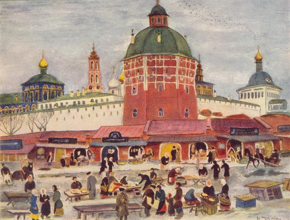 troitse sergiyev monastery 2 Konstantin Yuon cityscape city scenes Oil Paintings